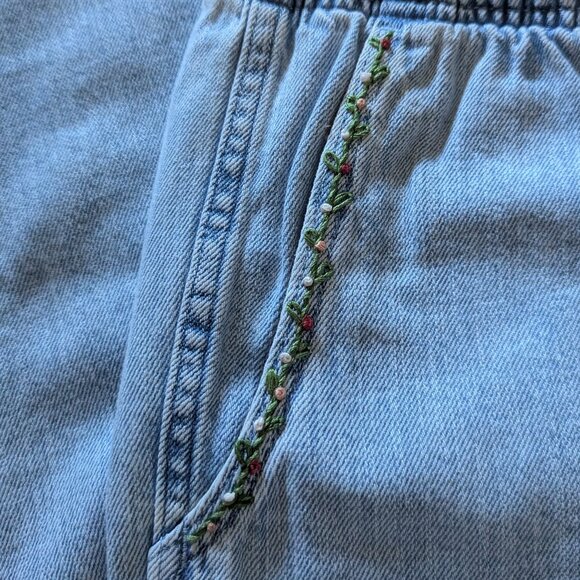 Gap Upcycled Easy Jeans, Embroidered Floral, L - Picture 4 of 8